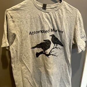 “Attempted Murder” funny crow graphic tee